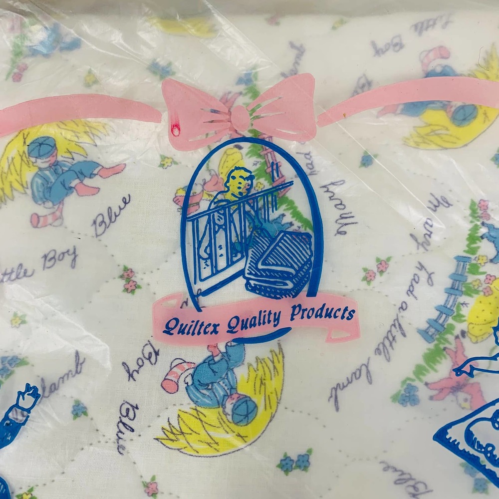 Vintage Quiltex Quilted Nursery Rhyme Baby Blanket NEW
